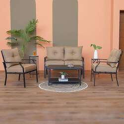 Danube Home Amy 4-Seater Outdoor Sofa Set, 4 Pieces, Beige