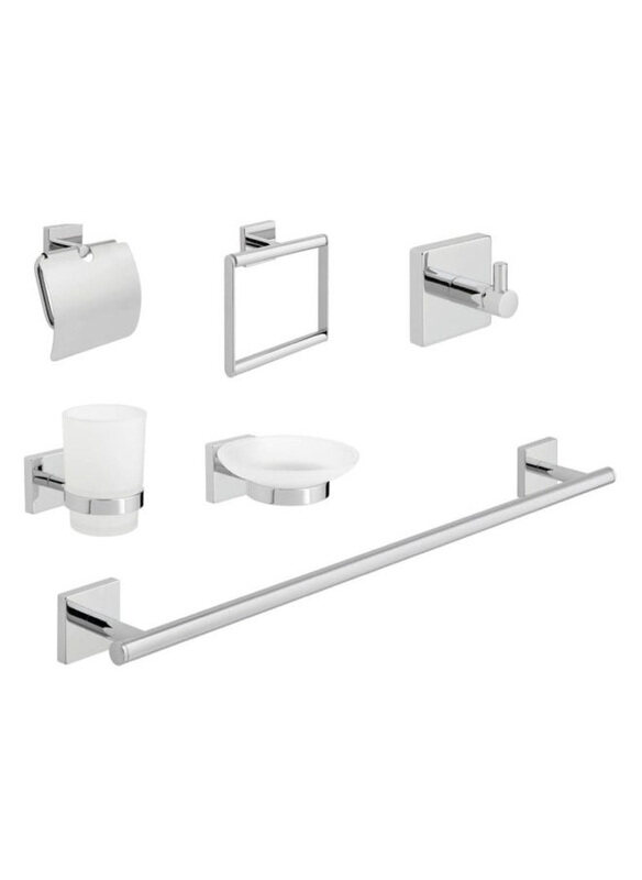 

Danube Home 6-Piece Vado Bokx Bathroom Accessory Sets, Silver