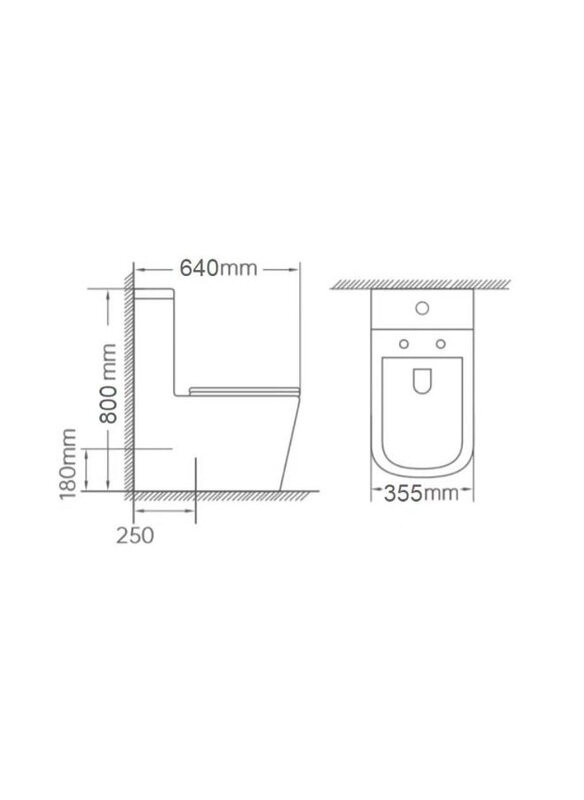 

Milano Ceramic Water Closet, White
