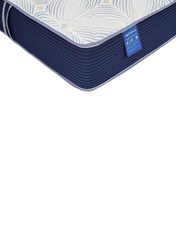 Danube Home Gel Pocket Spring & Memory Foam Mattress, 190cm, White/Dark Blue