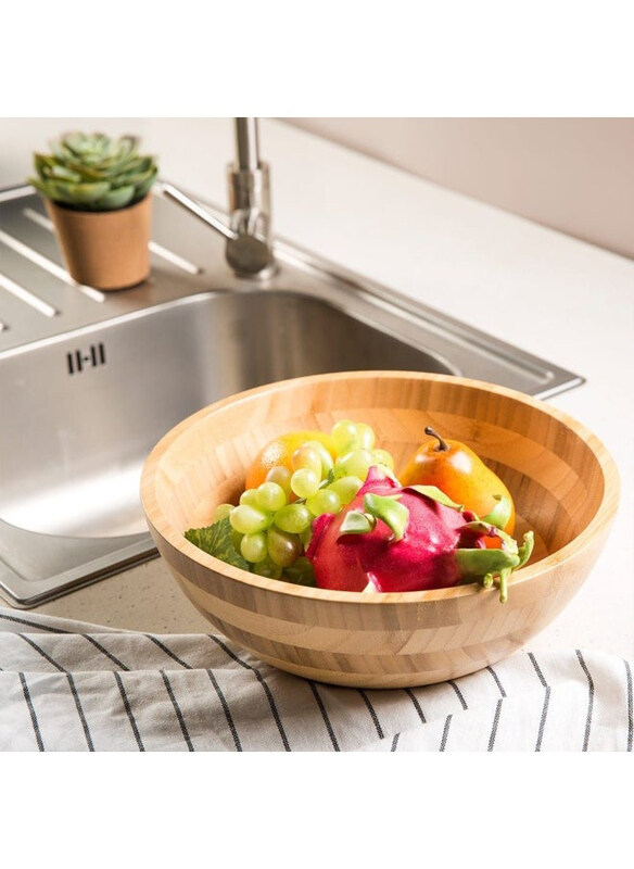 

Danube Home 28cm Aaron Bamboo Salad Bowl, Brown