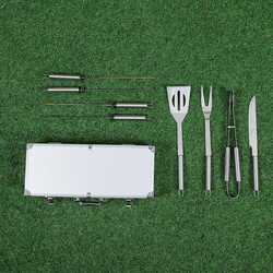 Danube Home 8 Pieces Barbeque Tool Set, Silver