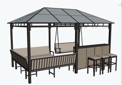 Danube Home Romero Gazebo with Seating, Beige