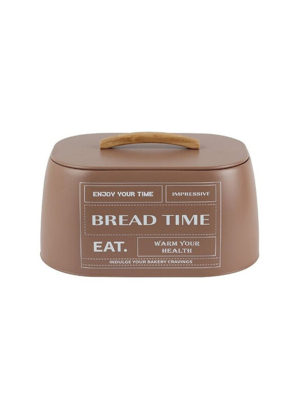 

Danube Home Mocha Bread Bin with Rubber Wood Handle, Brown