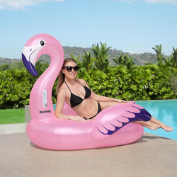 Danube Home Bestway Rider Luxury Flamingo Inflatable Swimming Pool Floater, Pink