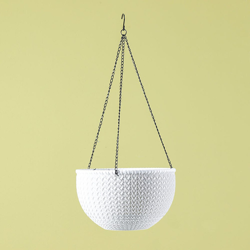 

Danube Home Hanging Flower Pot, White