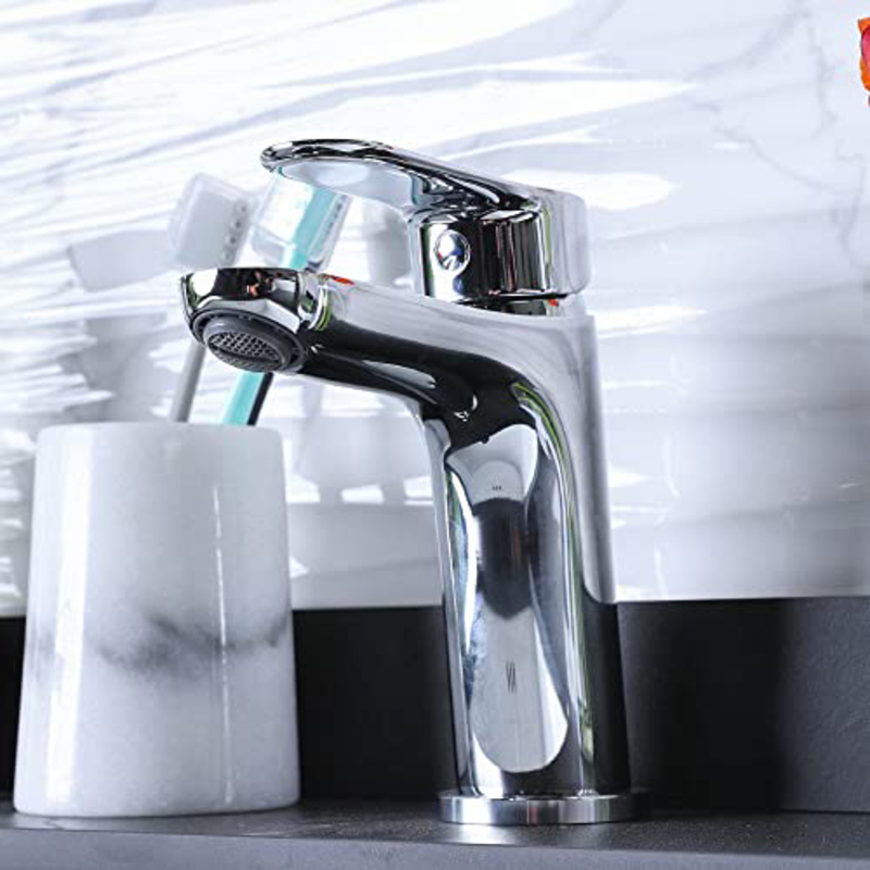 Danube Home Milano Basin Mixer with Pop Up Waste, Rami, Silver
