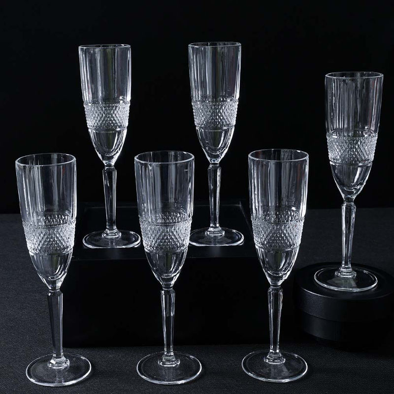 Danube Home 185ml 6-Piece Rcr Brillante Goblet Crystal Glass Set, White