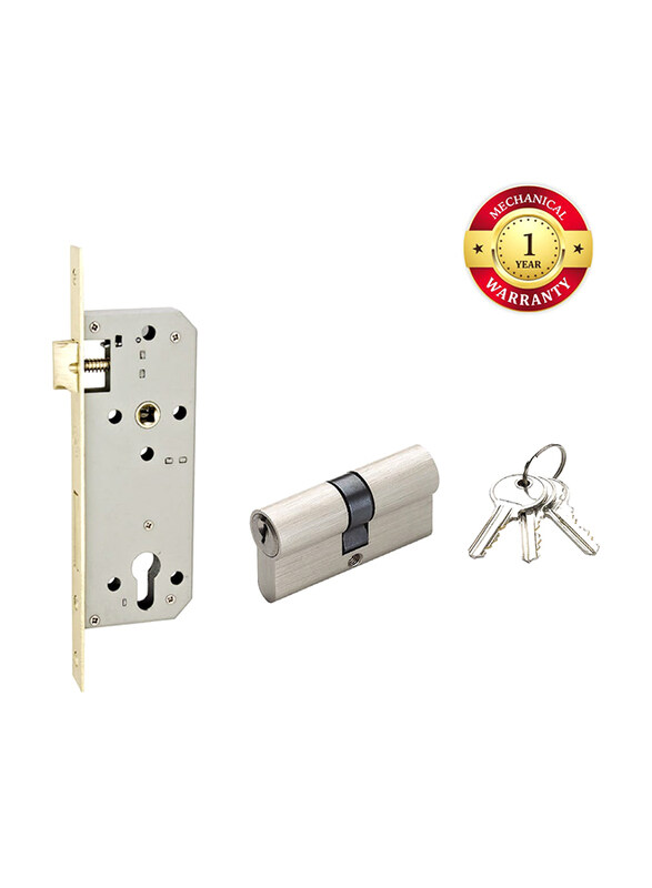 

Danube Home Classic Lockbody Cylinder Door Lock, 85 x 45mm, Silver