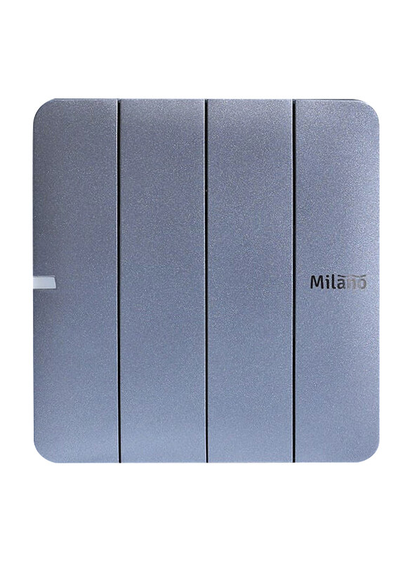 

Danube Home Milano 10A 4 Gang 1 Way Switch, Silver