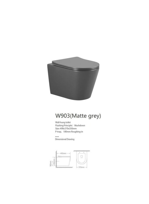 

Danube Home Wall Hung Wc Pro Model W903 Bathroom Fixtures, Grey
