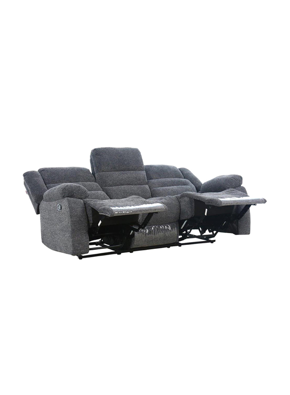 Danube Home Allende 3 Seater Fabric Motion Recliner, Grey