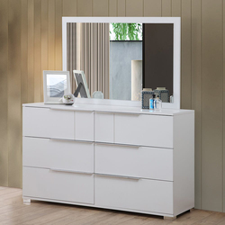 Danube Home Brooklyn Dresser with Mirror, 137 x 45.3 x 81.6cm, White