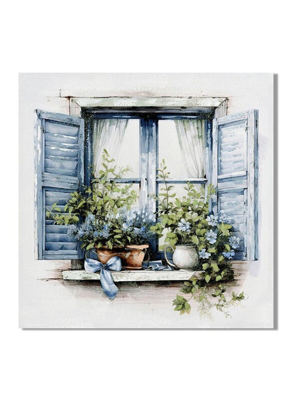 

Danube Home Rabat Urban Window with Flowers Canvas Wall Art, Multicolour