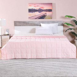 Danube Home Joy Cotton Quilted Bed Spread 100% Cotton Ultra Soft And Lightweight Modern Bed Cover, Queen, Pink