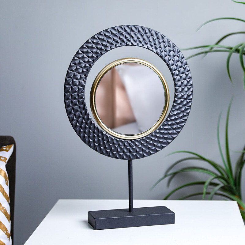

Danube Home Arianna Table Arts Metal, Mirror, Wood Abstracts Figurines, Black