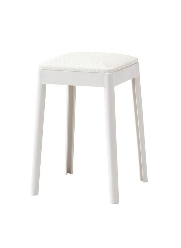 

Danube Home Marius Light Weight Single Backless Stool with Cushion, White