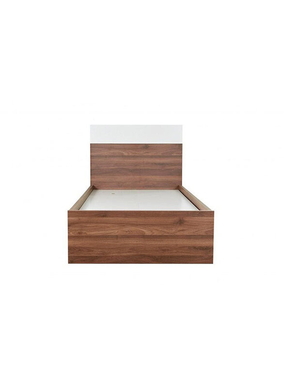 

Danube Home Allano Strong & Sturdy Modern Design Wooden Single Bed with Quiet & Comfortable Bed Frame, Dark Walnut/White