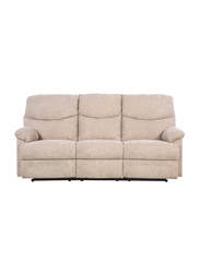 Danube Home Baltimore 3 Seater Fabric Motion Recliner, Light Brown