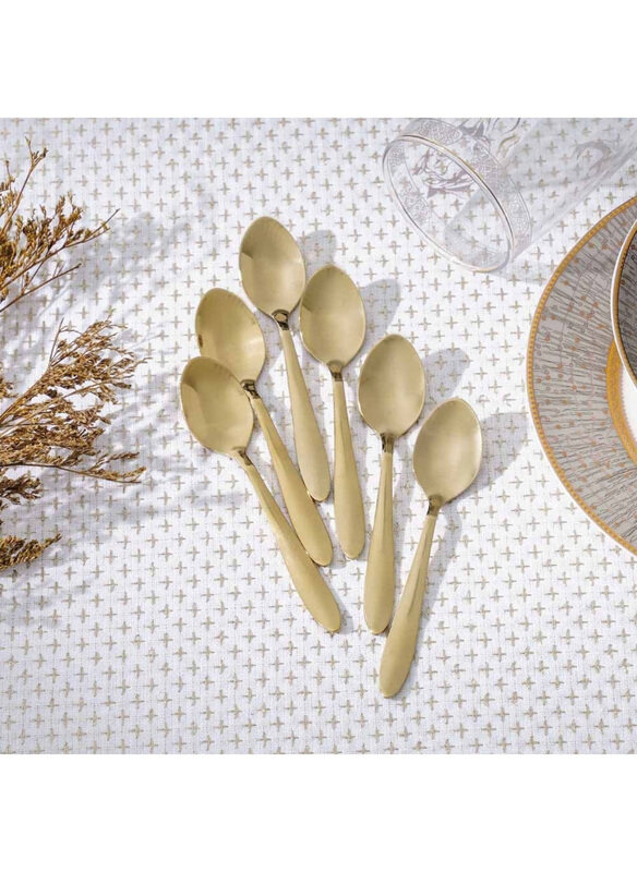

Danube Home Pvd Lotus 6-Piece Coffee Spoon, Gold