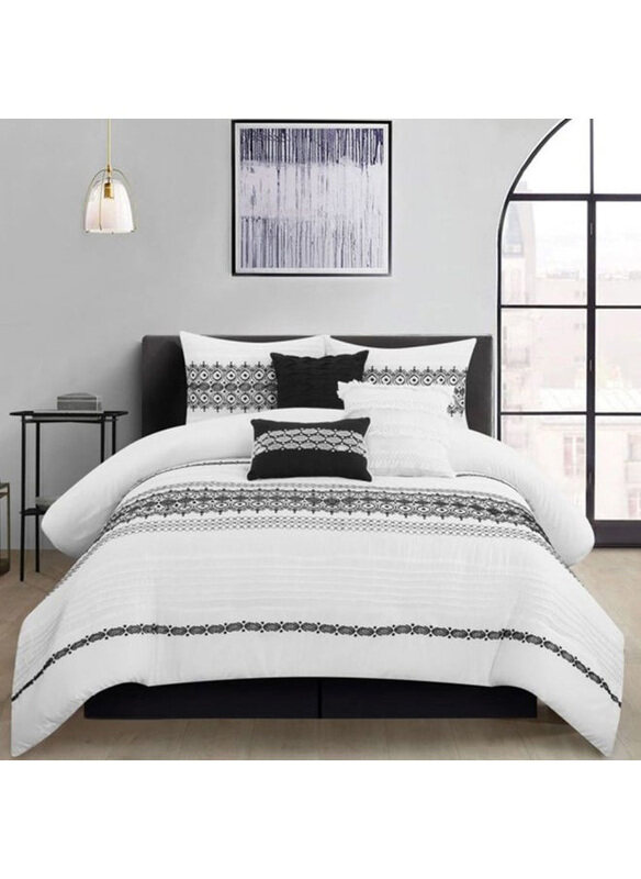 

Danube Home 7-Piece Allure Milana Comforter Set, King, Black