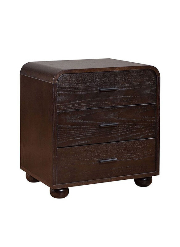 

Danube Home Goleta 3 Drawer Multifunctional Nightstand End Table, Dark Brown