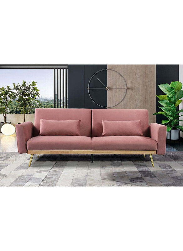 

Danube Home Flare Two Seat Fabric Modern Design Sofa, Pink