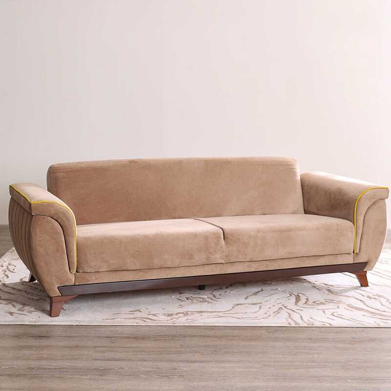 Danube Home Ada Fabric 3 Seater Sofa, Brown