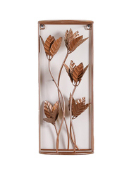 Danube Home Stolpa Willow Leaf Metal Wall Accent, Rose Gold