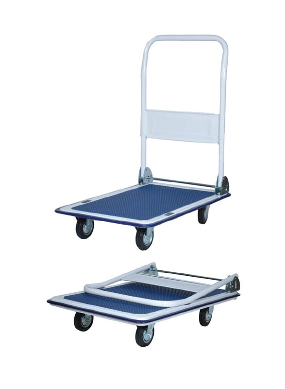 

Danube Home Milano Steel Platform Hand Trolley, Blue/White