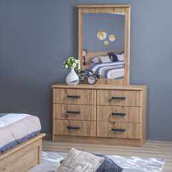 Danube Home Raymond Dresser with Mirror, Brown