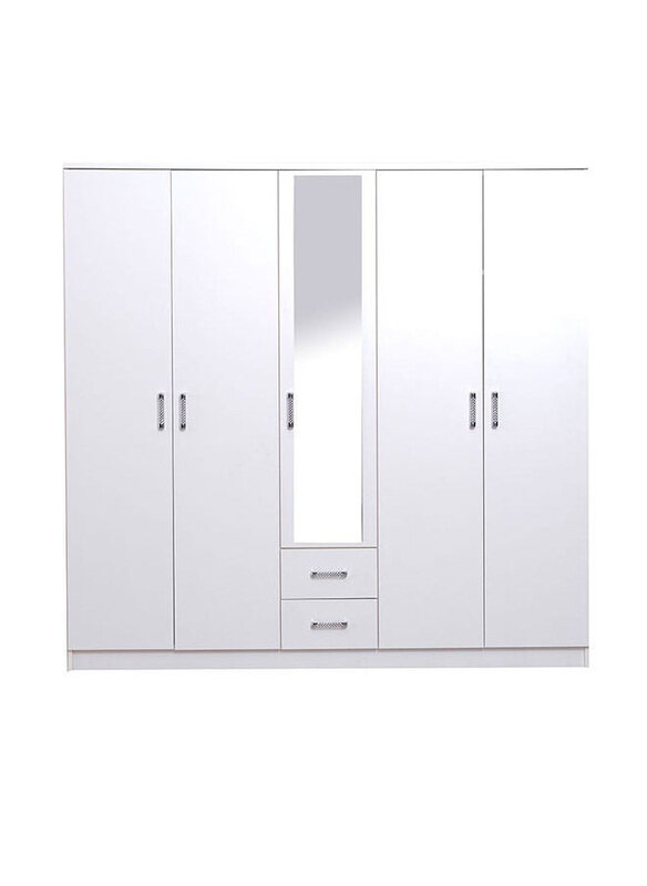 

Danube Home Astoria 5-Door Wardrobe with Extra Sturdy Closet, White