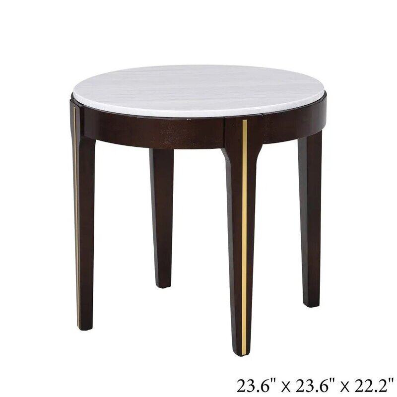 

Danube Home Cody End Table, White Marble/Dark Oak