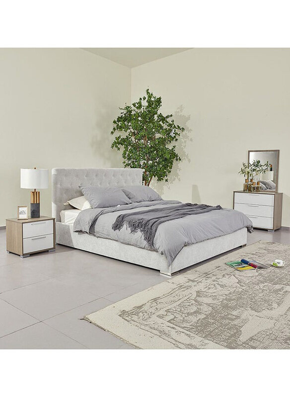 

Danube Home Austin Bedroom Set, 4 Piece, Light Grey/ White/Walnut