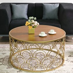 Danube Home Lorcan Coffee Table, Veneer/Golden