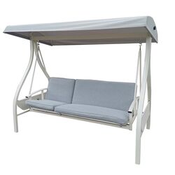 Danube Home Alma 3 Seater Lounger Cum Swing, Grey/White