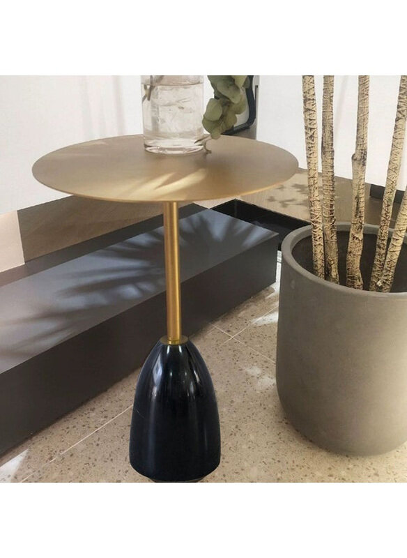 

Danube Home Dobler Round Side Table, Gold/Black