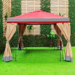 Danube Home Hazel Gazebo, Red/Beige