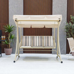 Danube Home Angela 3-Seater Hammock Swing Chair, Multicolour