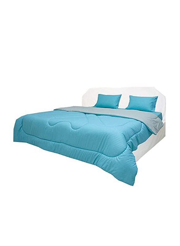 Danube Home 3-Piece Urbane Reversible Comforter Set, Single, Blue
