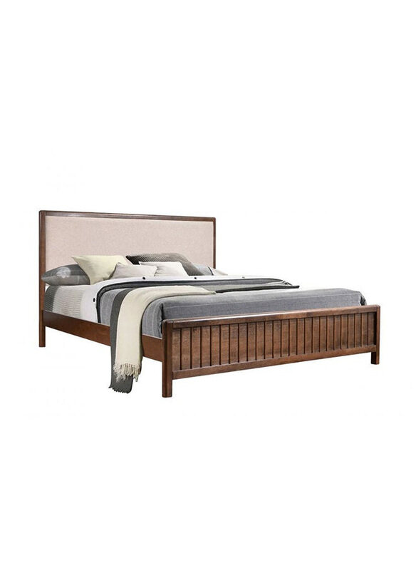 

Danube Home Tahiti Sturdy Modern Design Wooden Double Bed, Dark Walnut