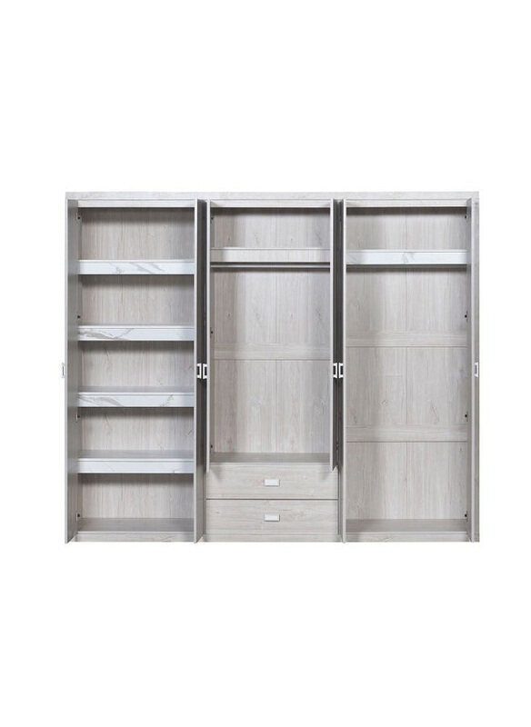 

Danube Home V2 Tisley 6 Door Wardrobe, Oak/White Faux Marble