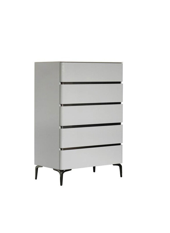 

Danube Home Santelmo 5 Drawer Chest, HG Light Grey