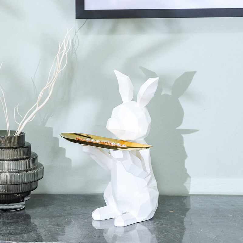 

Danube Home Nordic Rabbit with Tray, 17 x 13.5 x 30 Cm, White