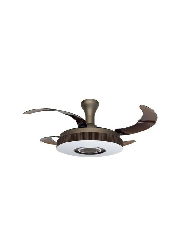 

Danube Home Baku Iron Ceiling Fans with Acrylic LED, Coffee