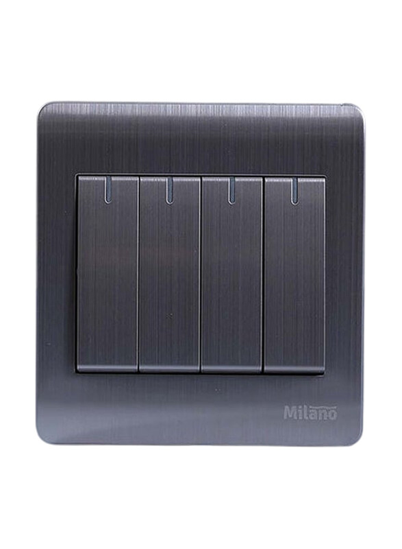 

Danube Home Milano 10A 4 Gang 1 Way Switch, Silver
