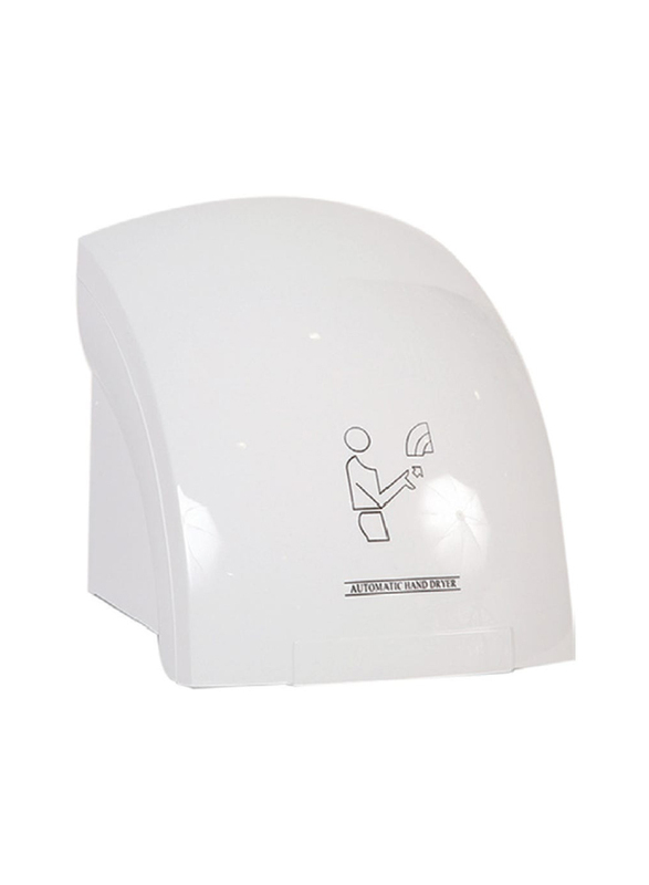 Danube Home Milano Hand Dryer Sensor with Acrylic Compact Hand Air Dryer & Hepa Filtered Heater, White
