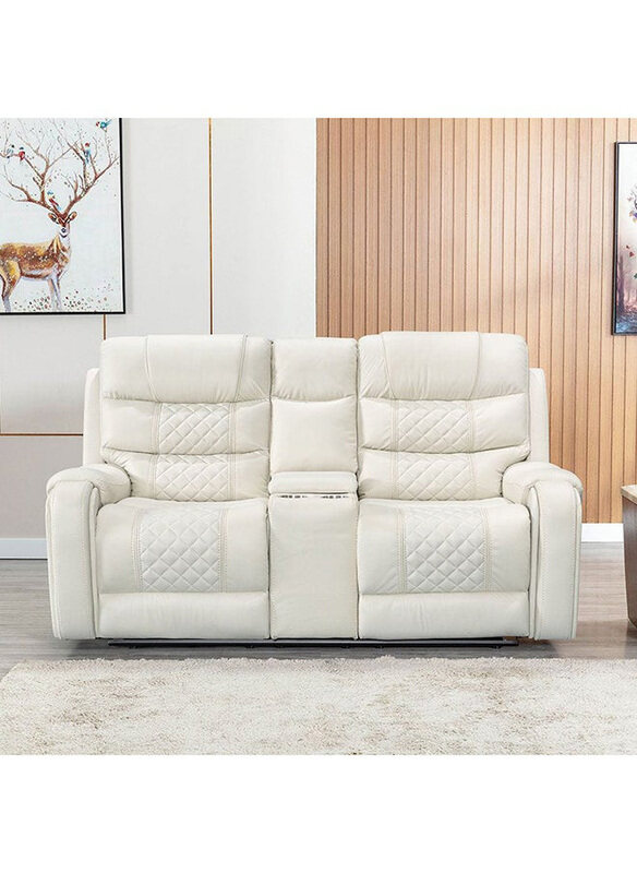 

Danube Home Fremont 2-Seater Fabric Recliner Modern Design Chair, Beige