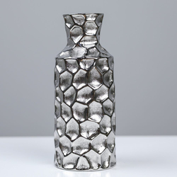 Danube Home Lori Vase for Centerpiece, 10x10x24.3cm, Silver