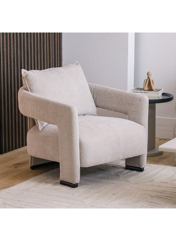 

Danube Home Annete 1 Seater Fabric Sofa Armchair, Modern Design, Comfortable Living Room Furniture, Beige